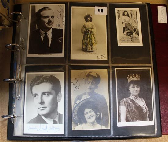 Album 1900 - 1920s postcards - many autographed